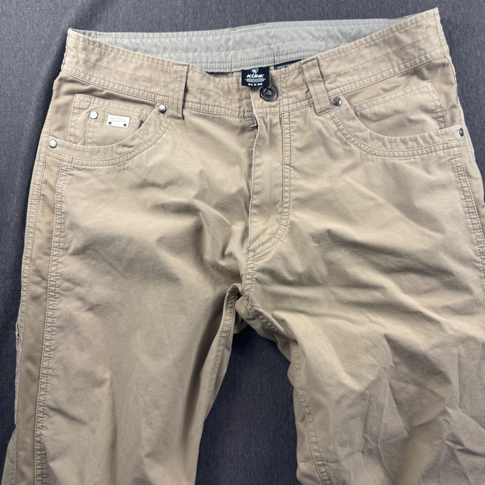 Kuhl Radikl Mens Pants 34x30 Khaki Tan Enduro Fabric Hiking Outdoor Trousers